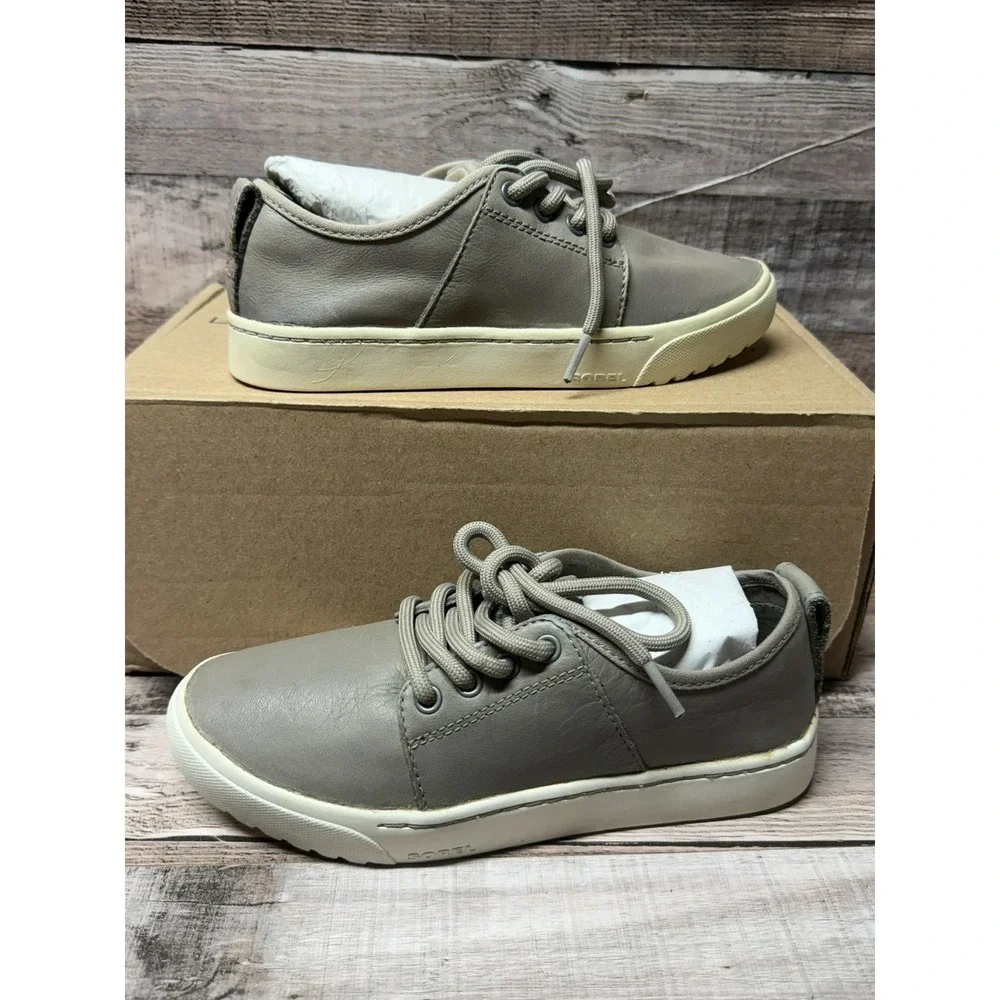 Sorel‎ Women Campsneak Leather Waterproof Shoes Gray 6.5